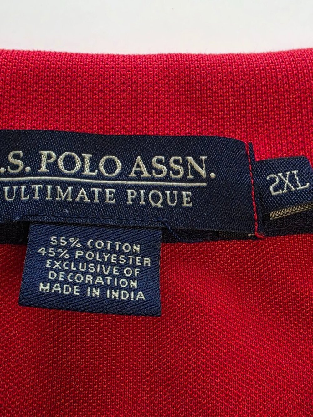 Mens Red U.S. Polo Ultimate Pique 2XL short sleeve polo style shirt